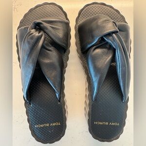 Tory Burch Black Knotted Slide Sandals